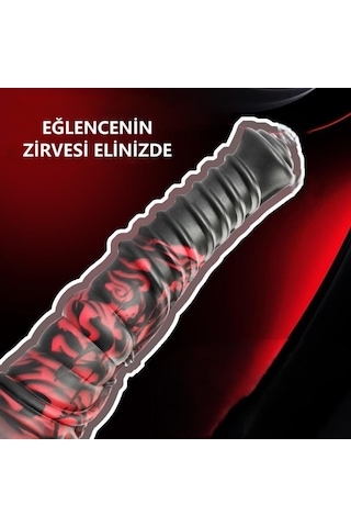 Lilitu Shop 21 Cm Et Dokulu Fantezi Renklerde Gerçekçi Çift Katmanlı Sünnetsiz Silikon Penis - Horse Power 5