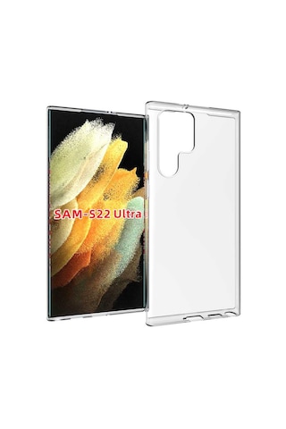 Galaxy Uyumlu S22 Ultra Kılıf Tchs Süper Silikon Kapak - Renksiz Renksiz