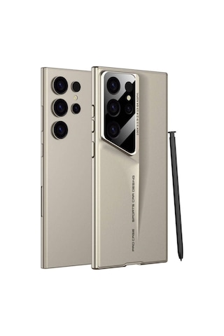 Galaxy S24 Ultra Kılıf Ultra İnce Kamera Korumalı Sert Rubber Zore Procase Kapak Gold