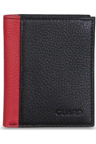 Guard Siyah/Kırmızı  Mini Hakiki Deri Erkek Cüzdan
