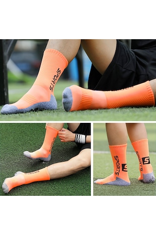 Konesam Erkek Kadın Üniversal Antibakteriyel Deodorant Kaymaz Taban Spor Futbol Çorapları Orta Boy Siyah Siyah