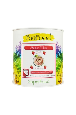 BioFood Süper Fiber Çilek Strawberry İçecek Tozu 180 G