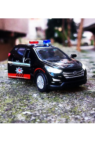 Işıklı Ve Sesli Polis Arabası Çek Bırak - Metal Model Suv Polis Aracı 1:36 Çok Renkli