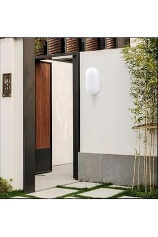 Banyo Tavan Lambası 20w Oval Balkon Tavan Lambası 6400k Beyaz Led Işık Teras Duvar Lambası Beyaz Abanoz