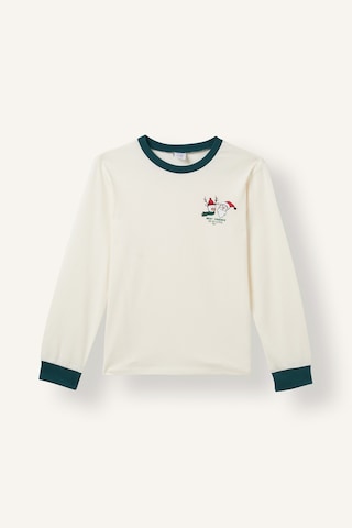 Defacto Uzun Kollu Bisiklet Yaka Üst Baskılı Çizgili Alt 2li Pijama Takımı Erkek Çocuk I3749a826wner118 Ekru-er118