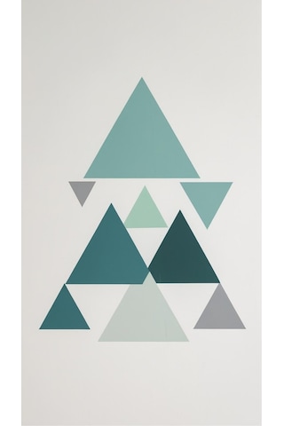 Bohem Tablo Soyut Üçgenler, Geometrik, Soyut Üçgenler Bohem Duvar Sanatı Çerçevesiz Tablo Poster