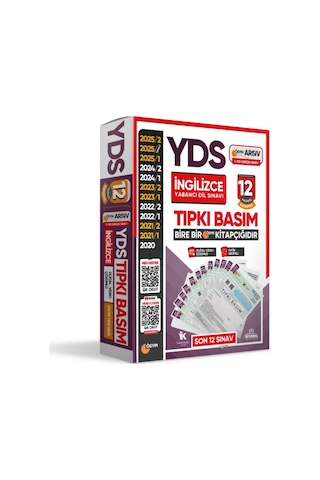2026 YDS İngilizce ÖSYM Tıpkı Basım Çıkmış Soru 12li Deneme Paketi Video/PDF Çözümlü Türkiye Geneli