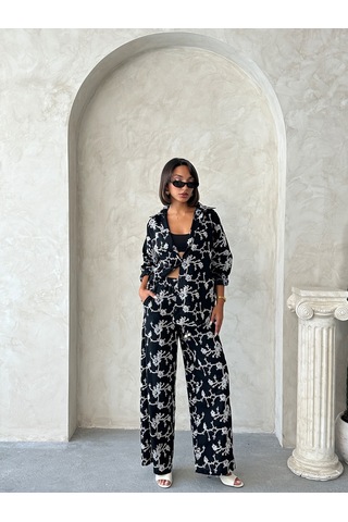 Verymoda Nakışlı Gömlek F1951 SİYAH