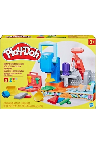F9141 Play-doh Renkli El Aletleri Tezgahı Oyun Seti +3 Yaş Fabbatoys Eğlence Renkli