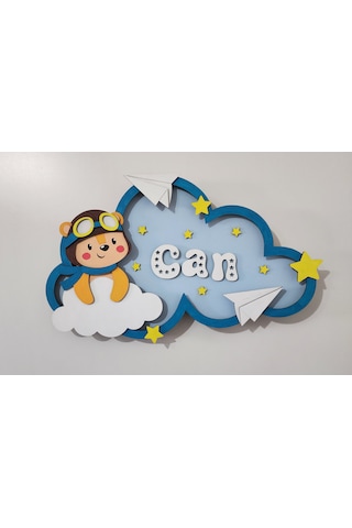 Ayıcık Bebek Odası Kapı Süsü Beyaz