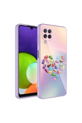 Galaxy M12 Kılıf Kamera Korumalı Desenli Sert Silikon Zore Epoksi Kapak NO1