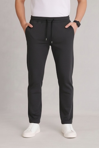 Bürke Erkek Antrasit Beli Lastikli Bağcıklı Duble Paça Jogger Pantolon