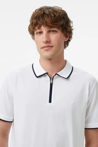 Nautica Erkek Beyaz Regular Fit Polo Yaka T-shirt-14587