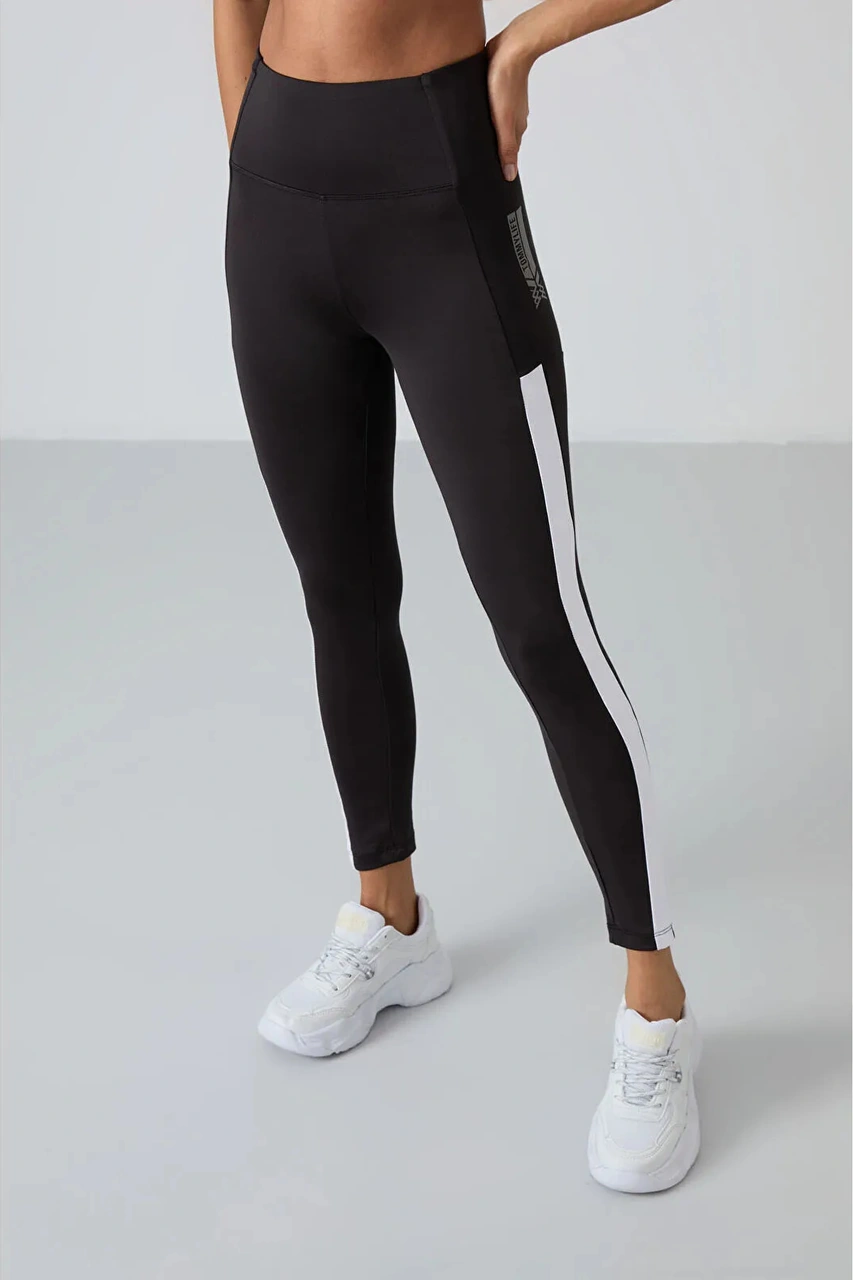 Tommy Lıfe Siyah Polyester Esnek Standart Fit Performans Kadın Tayt Takım 95332 SiYAH