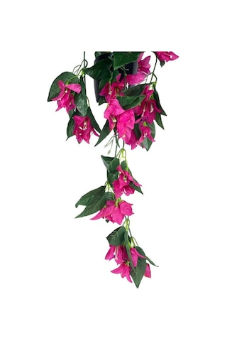 Yapay Çiçek Saksıda Sarkan Begonvil Fuşya 3 Dal Bodrum Çiçeği 60*23cm