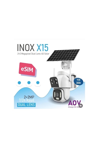 Inox 2+2mp Ptz Speed Dome 3.6mm Wıfı Kablosuz Ip Solar Kamera 4g Sim Kart Destekli X15