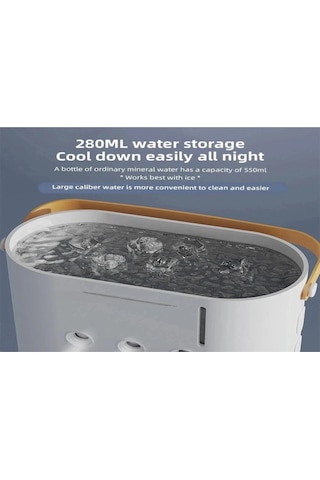 Yaozixa Usb Şarjlı Çift Lüftü Buhar Saçan Soğutucu Fan - Ev, Kamp, Yolculuk İçin Taşınabilir Nemlendirici Soğuk Hava Makinası