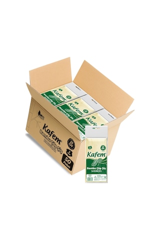Kafem Bambu Çöp Şiş 15 CM 3 MM 100 Lü x 50 Paket