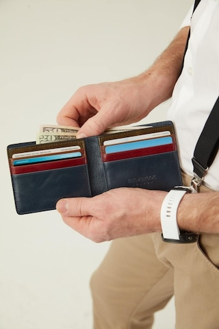 Eldridge Erkek Lacivert Plus Color Deri İnce Tasarım Çok Bölmeli Rfid Korumalı Cüzdan Lacivert