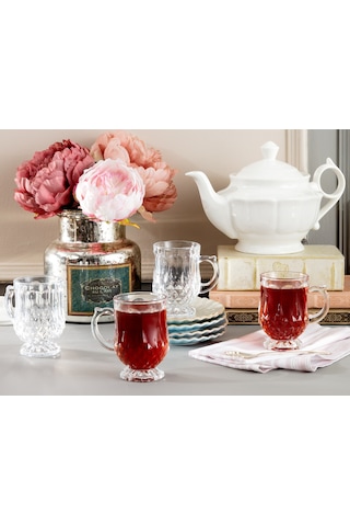 Madame Coco Miquel 4'Lü Çay Fincanı 115 ML Şeffaf