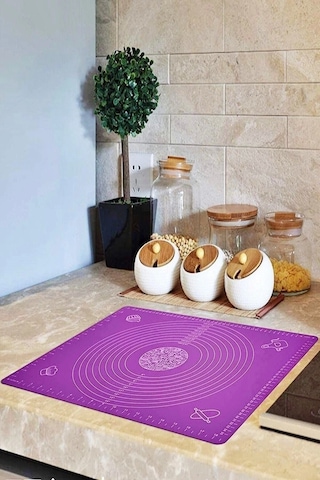 Mor Hamur Matı Açma Silikon Hamur Açma Pasta Fırın Hamur Matı