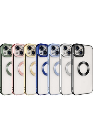 Apple İphone 14 Uyumlu Logo Gösteren Kamera Korumalı Renkli Tasarım Kılıf