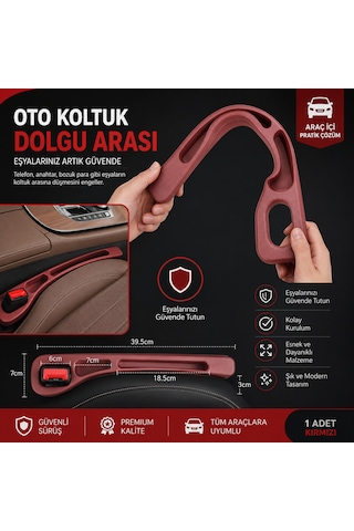 Oto Koltuk Arası Dolgu Aparatı Bordo - Araç Koltuk Boşluk Doldurucu Telefon Anahtar Düşme Önleyici Organizer Universal Uyumlu 2 Adet