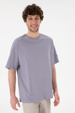 U.S. Polo Assn. Erkek Oversize Fit Bisiklet Yaka Gri Tişört 50305859-VR024