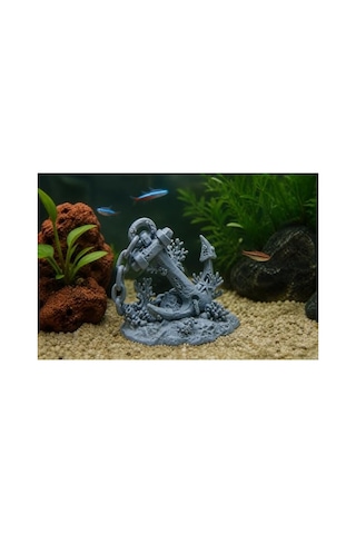 Detaylı Resin Gemi Çapası, Akvaryum Dekoru, Tatlı Ve Tuzlu Su Uyumlu 256