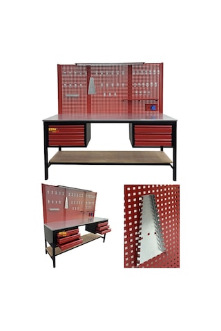 Staxx 6 Çekmeceli 2 Metre Takım Tezgahı Alet Dolabı Atölye Seti