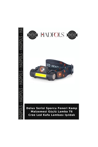 Delux Serisi Sporcu Feneri Kamp Malzemesi Güçlü Lamba T6 Cree Led Kafa Lambası Işıldak Beyaz Işık