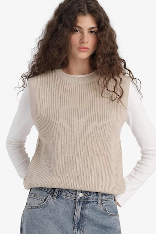 Defacto Oversize Geniş Kalıp Bisiklet Yaka Yelek S0375az25wnbg644 Bej