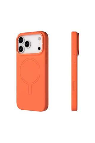 Apple Uyumlu iPhone 17 Pro Max Kılıf M-safe Şarj Özellikli Youngkit Morandi Serisi Kapak Turuncu Turuncu