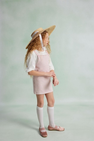 Luess Kız Çocuk Pötikare Desenli Jile Elbise-pembe Pembe