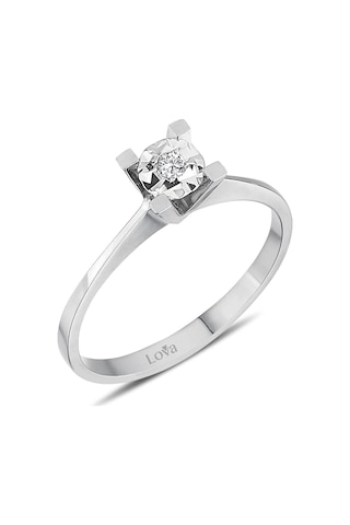 Lova 0,40 Karat Efektli Pırlanta Tektaş Yüzük - 1040107