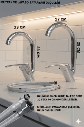 0-05 Mutfak Banyo Lavabo Bataryası Robot Duş Takımı Musluk Armatür Siyah Krom Gold Beyaz Krom