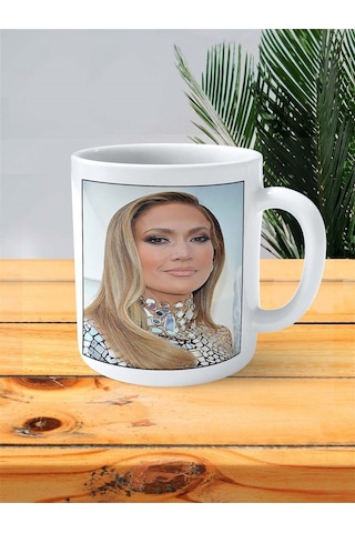 Jennifer Lopez Baskılı Kupa Bardak Kişiye Özel Desen 1 Çok Renkli