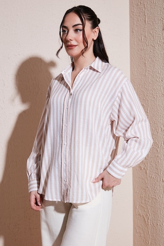 Fashion Friends Bayan Gömlek 25y0670k1 Bej Bej