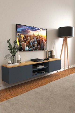 B3 Concept Nort Serisi Anrasit Safir Meşe 2 Kapaklı Duvar Tipi Tv