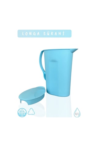 Longa Sürahi Pp-5 Kokusuz Sürahi Açık Mavi Sürahi Bpa Free 2,1 L