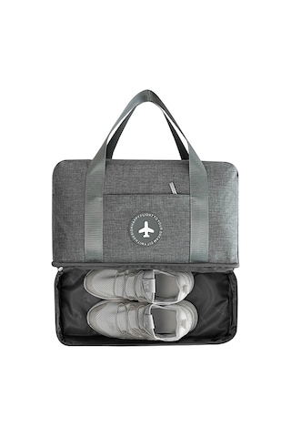 Su Geçirmez Büyük Kapasiteli Çift Katmanlı Plaj Çantası Taşınabilir Spor Çantaları Küp Çantalar Seyahat Çantaları Mavi