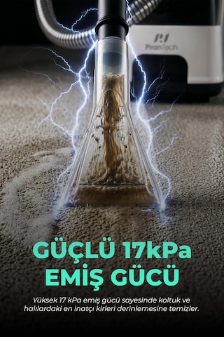Kt-503 Premium Koltuk & Halı Yıkama Makinesi 800w / 17 Kpa / Güçlü Emiş Gücü İle Kirleri Kolayca Çözer