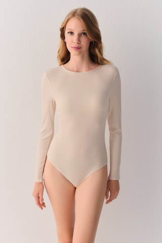 Suwen Fine Rib Modal Ribanalı Body St6004612036 Ekru