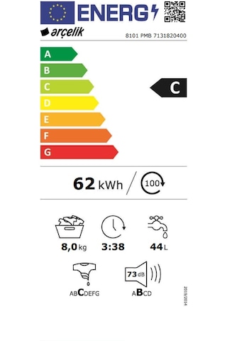 Arçelik 8101 PMB 1000 Devir 8 KG Çamaşır Makinesi