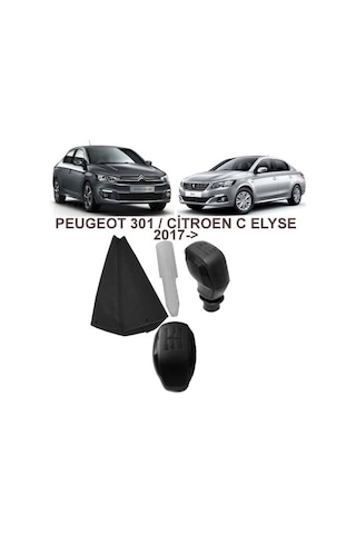 Vites Topuzu (Spor Tıp-Siyah) + Vites Kol Körük 301-C Elysee 12-