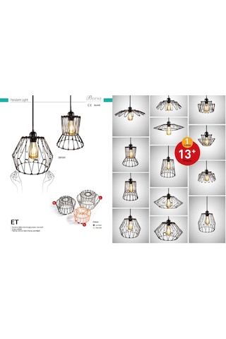 Bakır Renk 13 Farklı Model Modern Sarkıt Avize Bakır