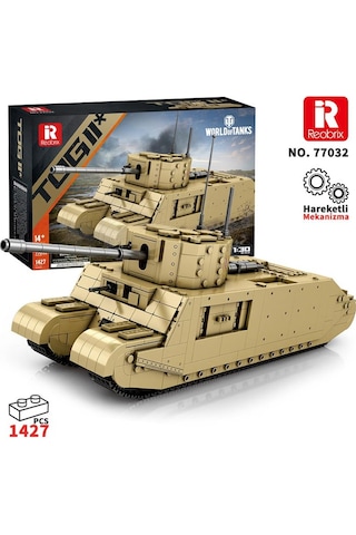 Reobrix 77032 World Of Tanks Togıı İngiliz Ağır Tankı British Heavy Tank Yaratıcı Yapı Blok Seti Building Blocks - 1427 Parça