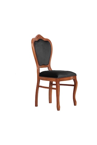 Masifart_Mobilya Masifart Putridus Klasik Oymalı Sandalye Ceviz Füme Kadife