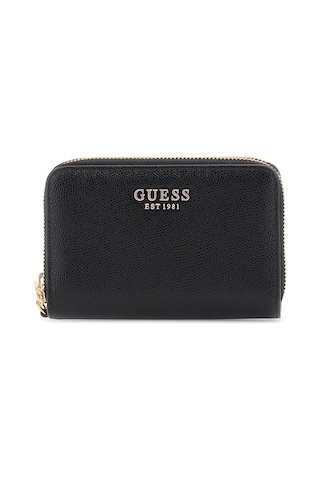 Guess Kadın Amorette Fermuarlı Deri Görünümlü Cüzdan - Siyah Siyah