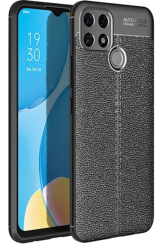 Oppo A15S Kilif Zore Niss Deri Desenli Silikon Kilif 486594102